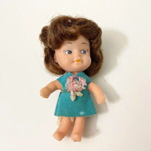 Vtg Gold Farb Novelty Doll Liddle Kiddle Kiddles Clone Flaws 2.5 Inch Tall